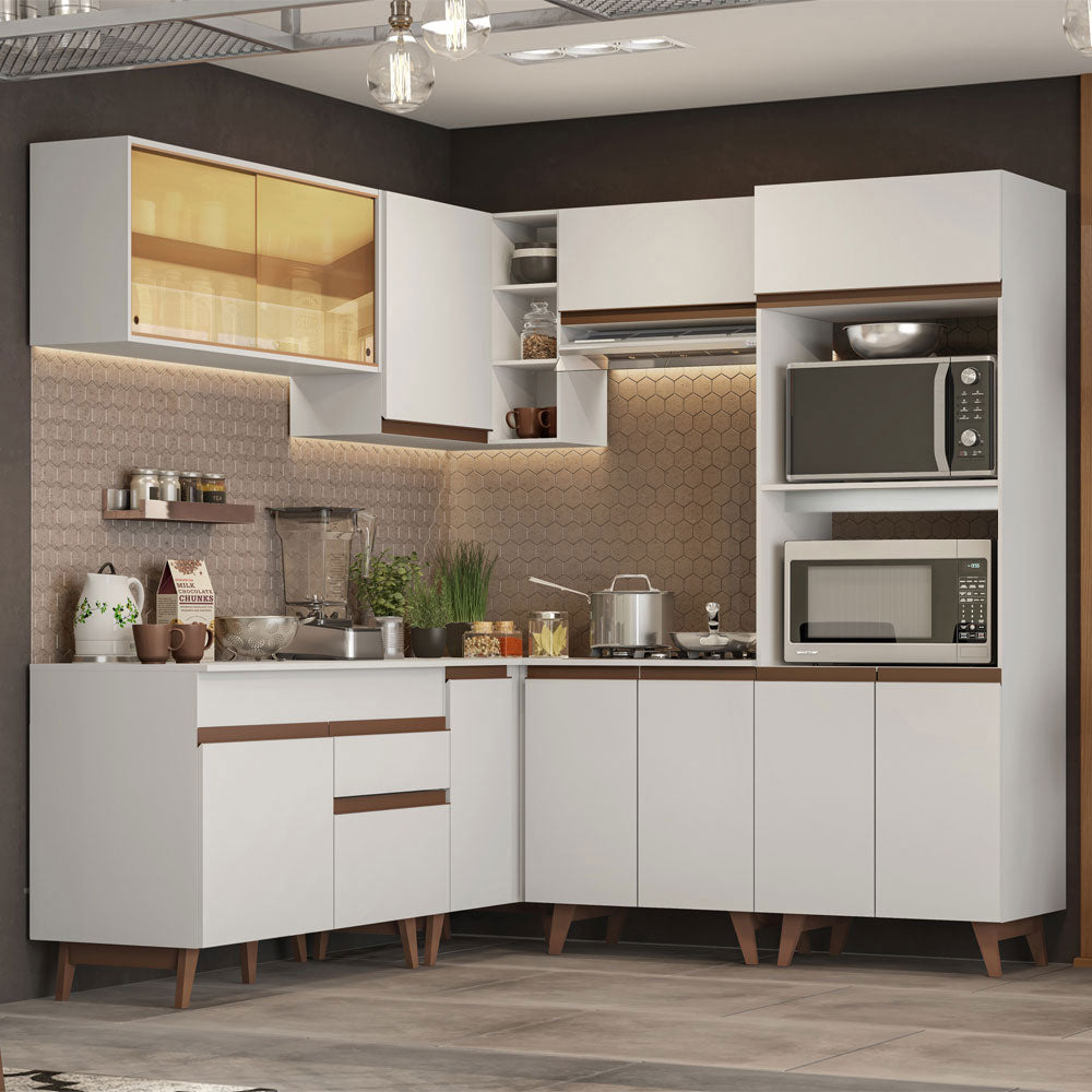 Cocina Integral de Esquina 402cm Blanco Reims 01