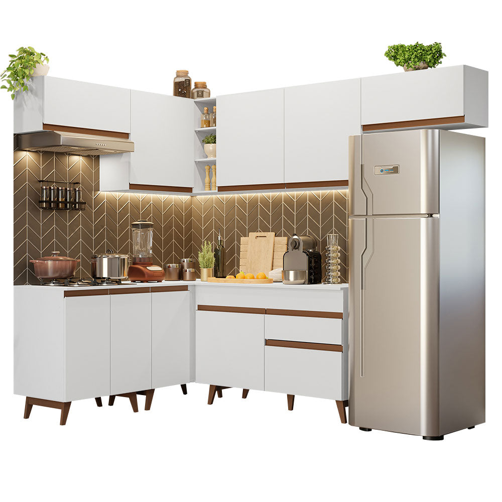 Cocina Integral de Esquina 402cm Blanco Reims Madesa 03