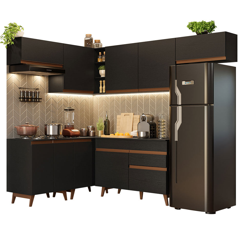 Cocina Integral Esquinera 402 cm Reims Negro 03