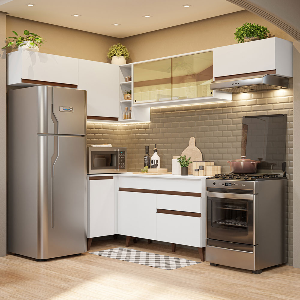 Cocina Integral de Esquina 402cm Blanco Reims 04
