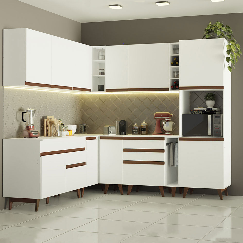 Cocina Integral Esquinera 437cm Blanco Reims Madesa 01