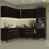 Cocina Integral Esquinera 437cm Negro Reims Madesa 01