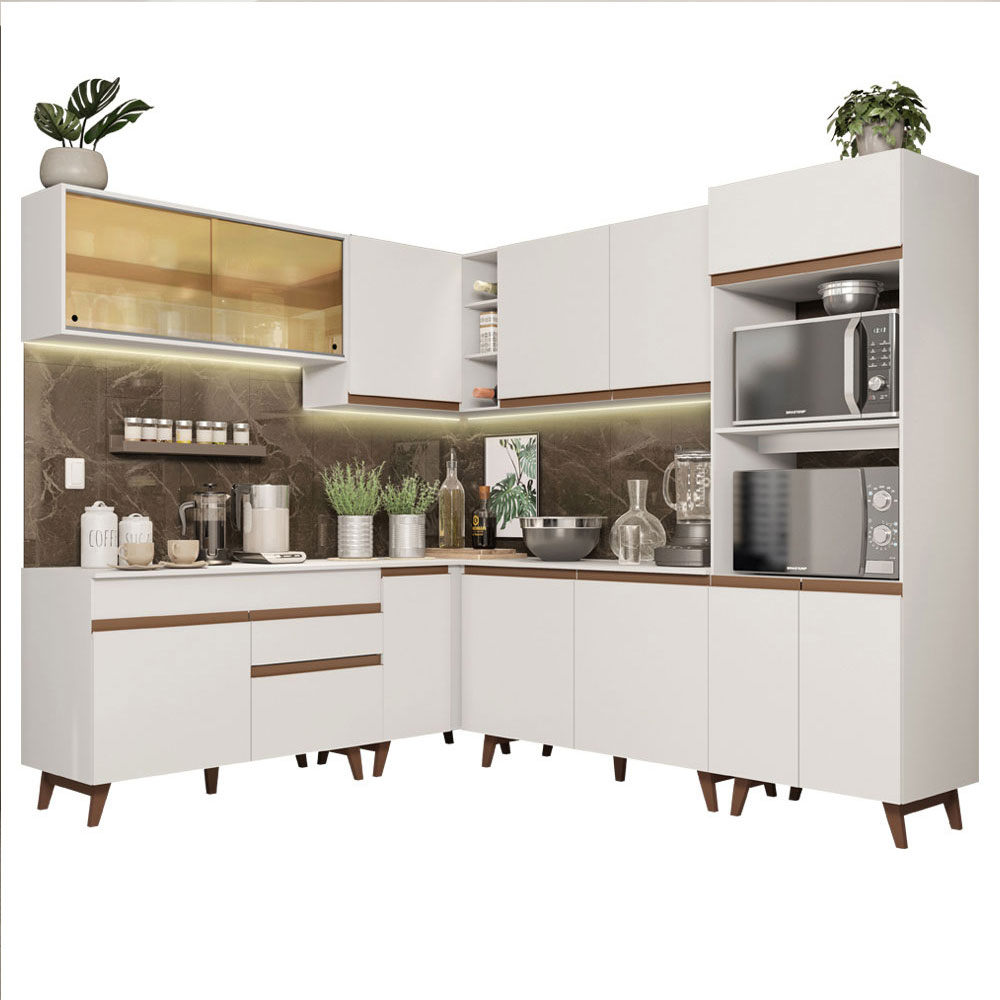 Cocina Integral Esquinera 452cm Blanco Reims 01