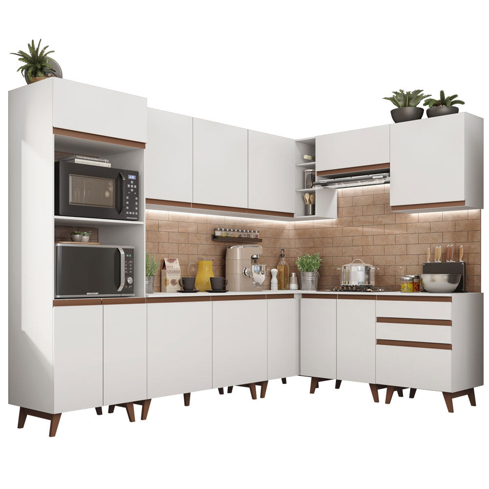 Cocina Integral Esquinera 462cm Blanco Reims 01