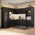 Cocina Integral Esquinera 472cm Reims Negro 01