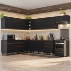 Cocina Integral Esquinera 512cm Reims Negro 01