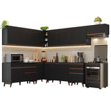 Cocina Integral Esquinera 512cm Reims Negro 01