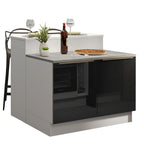 Isla de Cocina 120 cm 2 Puertas Blanco/Negro Lux Madesa
