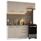 Cocina Compacta 180 cm Blanco/Crema Agata Madesa