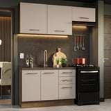Cocina Compacta 180cm Marrón/Crema Agata 09