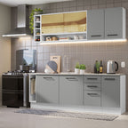 Cocina Compacta 220 cm Blanco/Gris Agata Madesa