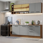 Cocina Compacta 220 cm Marrón/Gris Agata Madesa
