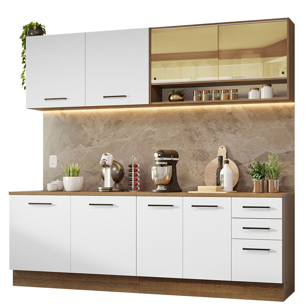 Cocina Integral 240 x 60 cm Marrón/Blanco Agata 01