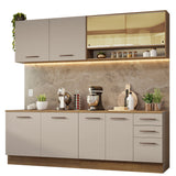 Cocina Integral 240cm Marrón/Crema 60cm de Profundidad Agata 01