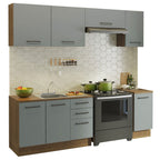 Cocina Compacta 240 cm Marrón/Gris Agata Madesa