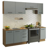 Cocina Integral 240cm Marrón/Gris Agata 03