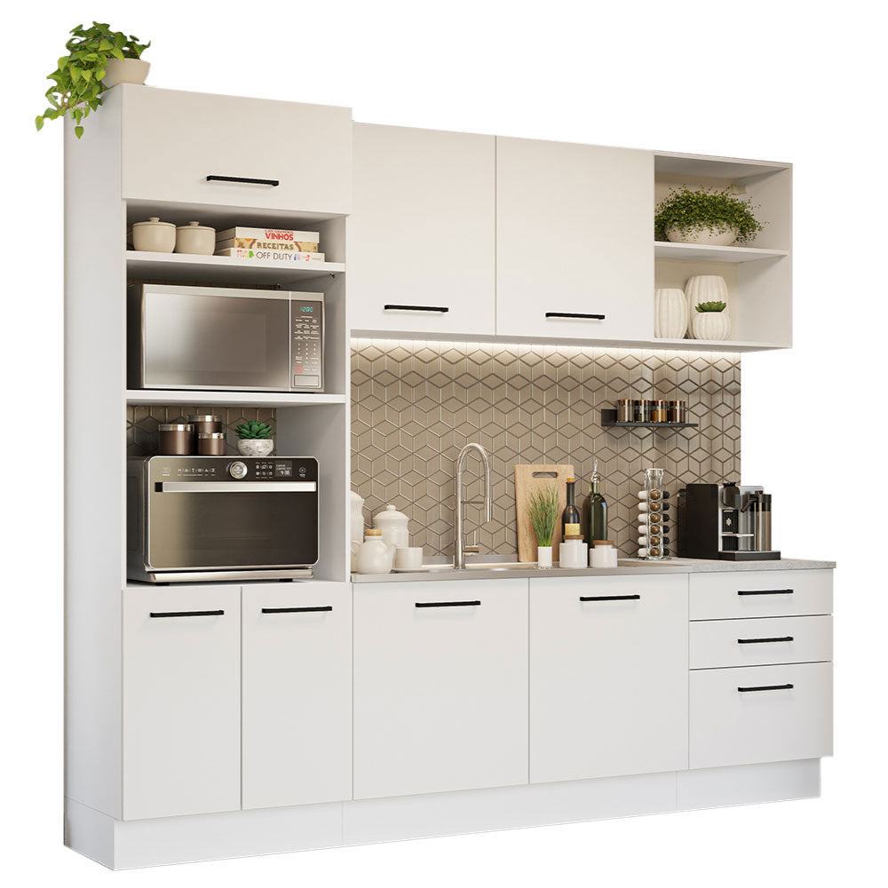 Cocina Integral 250 cm Con Mueble para Horno Blanco Agata Madesa