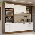 Cocina Integral 250 cm Con Mueble para Horno Marrón/Blanco Agata Madesa