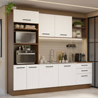 Cocina Integral 250 cm Con Mueble para Horno Marrón/Blanco Agata Madesa