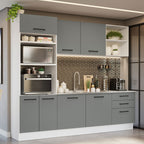 Cocina Integral 250 cm Con Mueble para Horno Blanco/Gris Agata Madesa