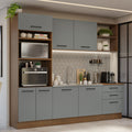 Cocina Integral 250 cm Con Mueble para Horno Marrón/Gris Agata Madesa