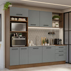 Cocina Integral 250 cm Con Mueble para Horno Marrón/Gris Agata Madesa