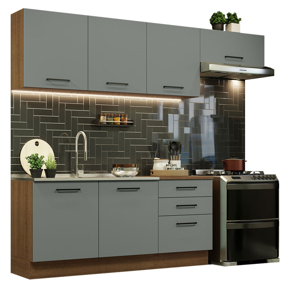 Cocina Integral 260cm Marrón/Gris Agata 02