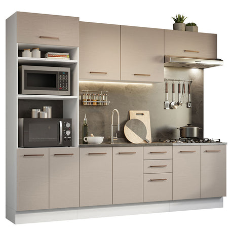 Cocina Integral 270cm Blanco/Crema Agata Madesa 01