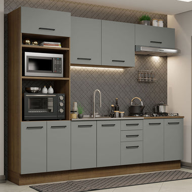 Cocina Integral 270 cm Marrón/Gris Agata Madesa