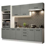 Cocina Integral 270cm Blanco/Gris Agata 02