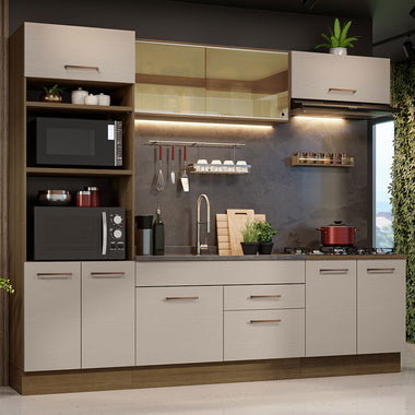 Cocina Integral 270 cm Marrón/Crema Agata Madesa