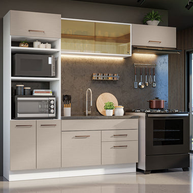 Cocina Integral 270 cm Blanco/Crema Agata Madesa