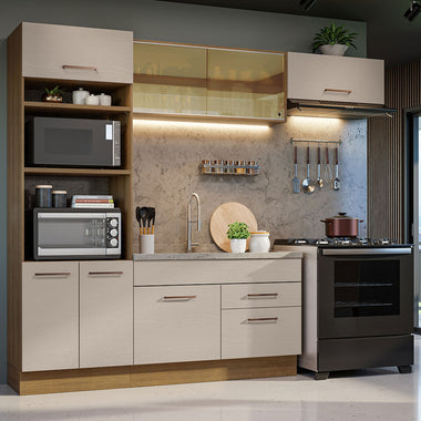 Cocina Integral 270 cm Marrón/Crema Agata Madesa