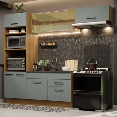Cocina Integral 270 cm Marrón/Gris Agata Madesa