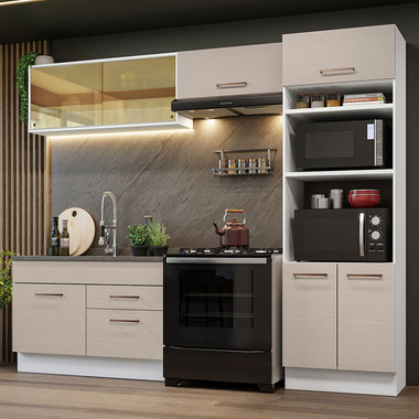 Cocina Integral 270 cm Blanco/Crema Agata Madesa