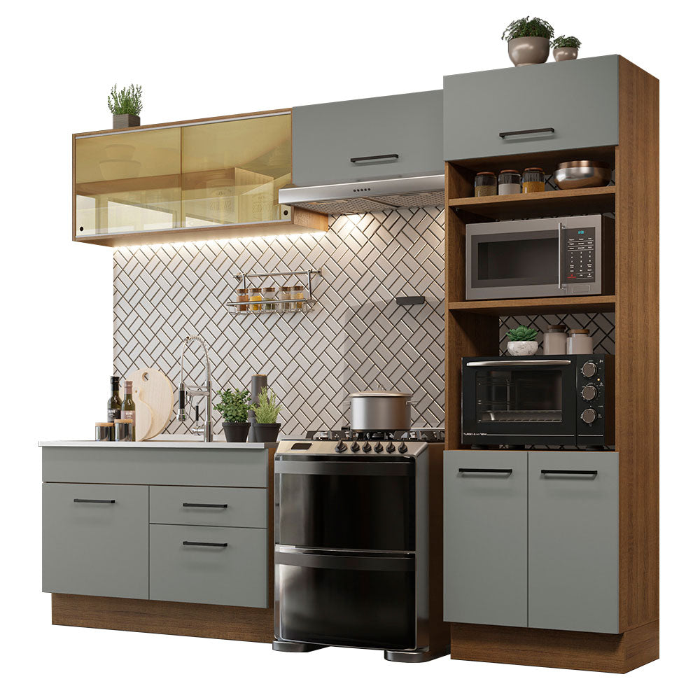 Cocina Integral 270cm Marrón/Gris Agata 05
