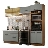 Cocina Integral 270cm Marrón/Gris Agata 05