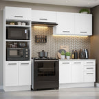 Cocina Integral 270 x 52 cm 8 Puertas 3 Cajones Blanco Agata Madesa 07