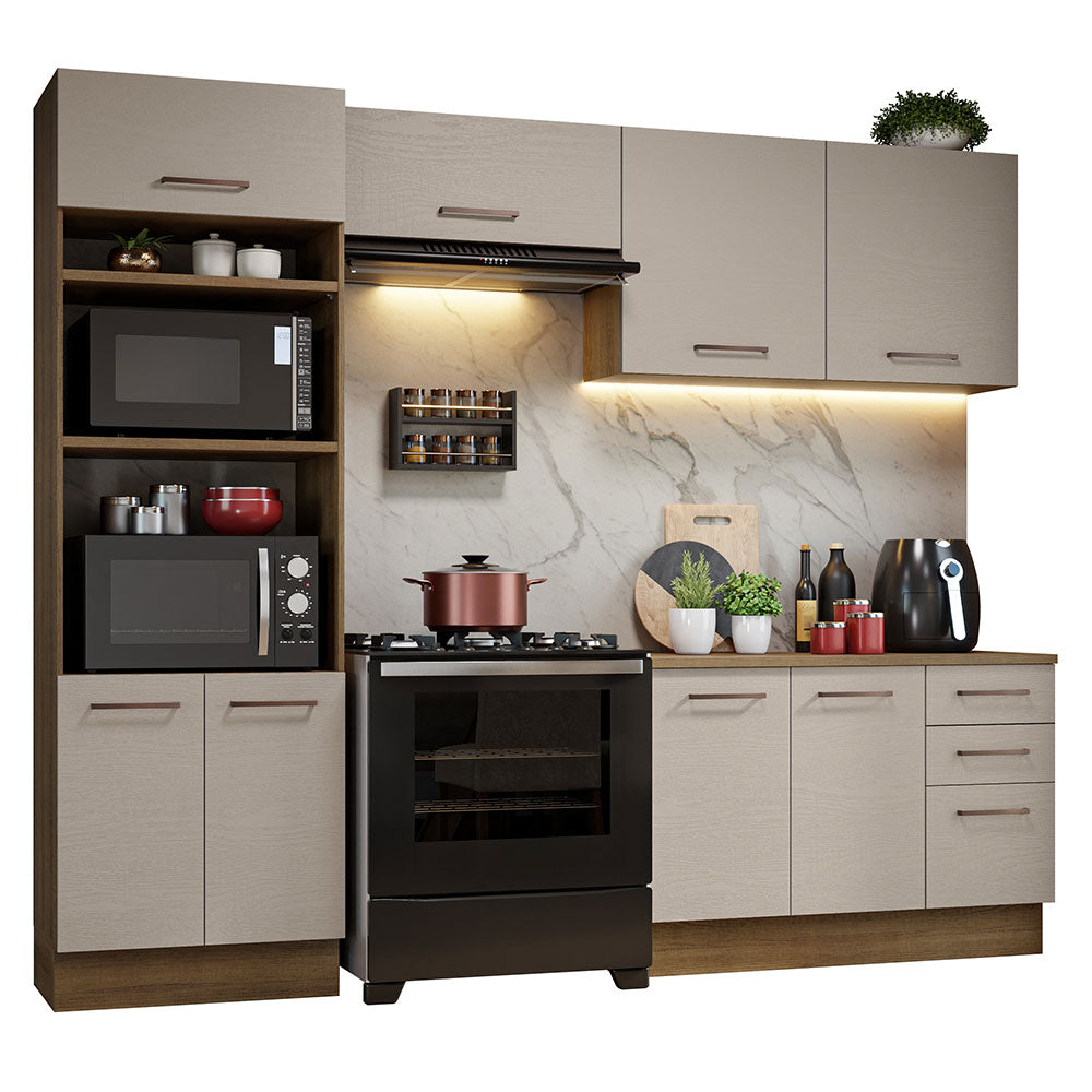 Cocina Integral 270cm Marrón/Crema Agata 07