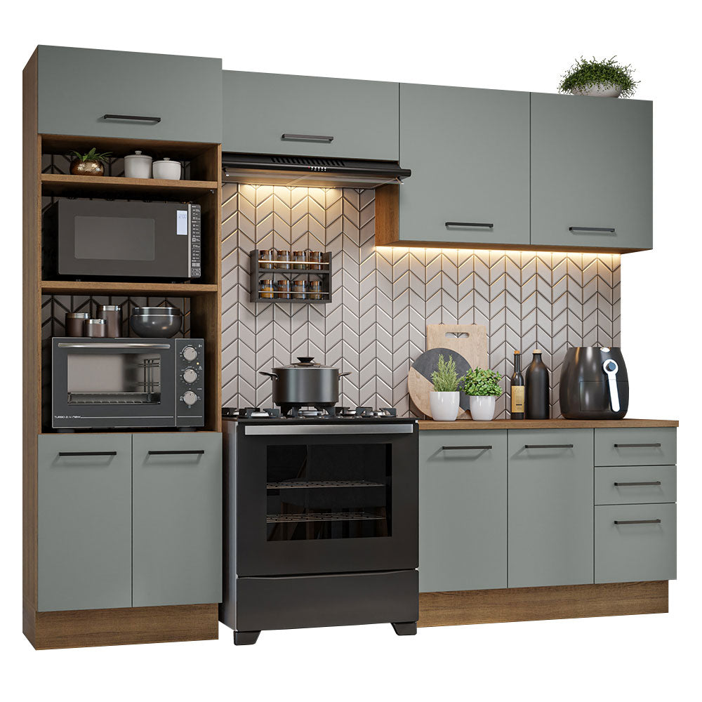 Cocina Integral 270 cm Gris/Marrón Agata Madesa