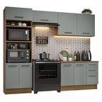 Cocina Integral 270 cm Gris/Marrón Agata Madesa