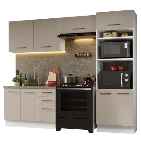 Cocina Integral 270cm Blanco/Crema Agata Madesa 08