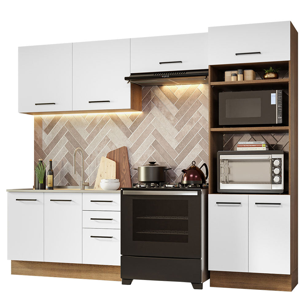 Cocina Integral 270 cm Marrón/Blanco Agata Madesa
