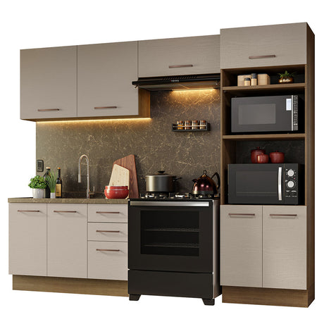 Cocina Integral 270cm Marrón/Crema Agata Madesa 08