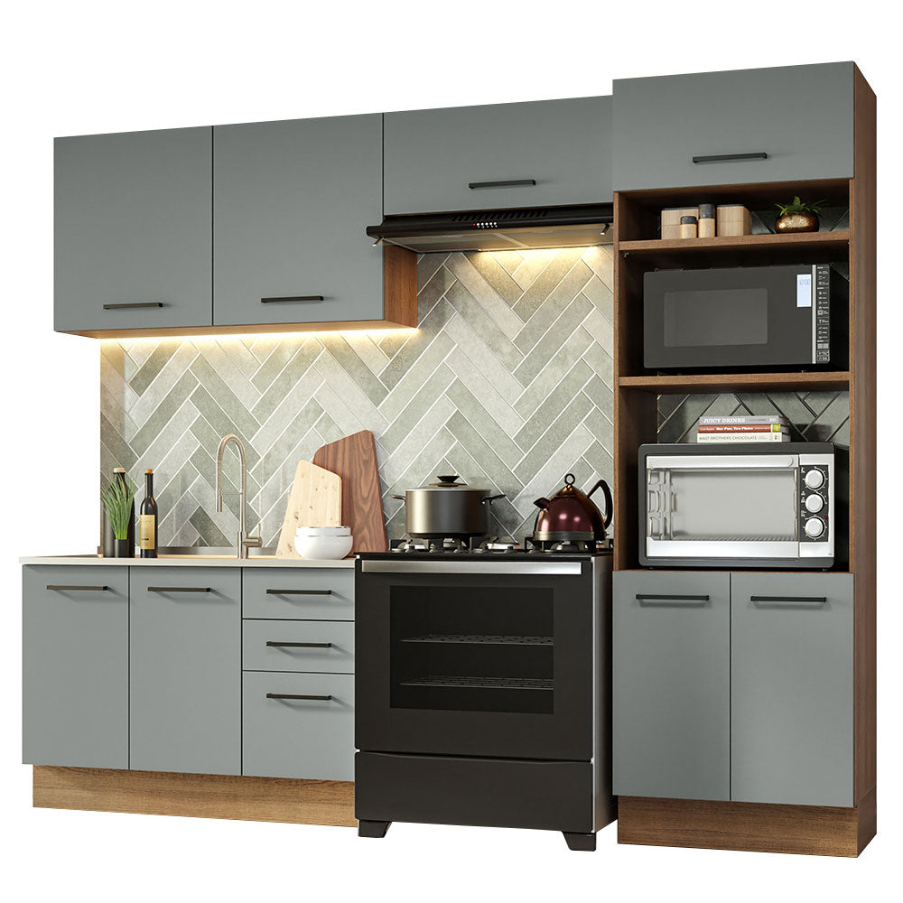 Cocina Integral 270 x 52 cm Marrón/Gris Agata Madesa