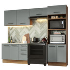 Cocina Integral 270 x 52 cm Marrón/Gris Agata Madesa