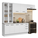 Cocina Integral 270 x 52 cm 9 Puertas 3 Cajones Blanco Agata Madesa
