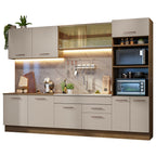 Cocina Integral 310 cm Con Mueble para Horno Marrón/Crema Agata Madesa