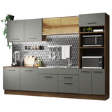 Cocina Integral 310cm Marrón/Gris Agata 01