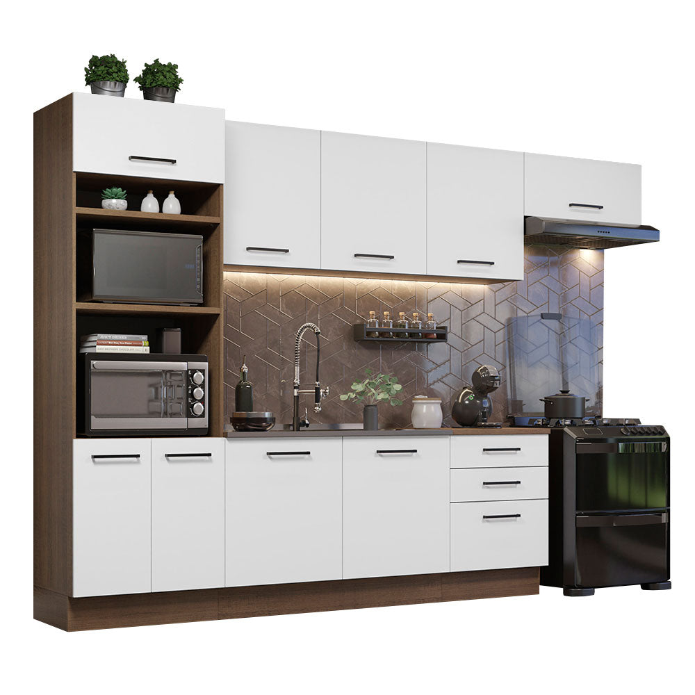 Cocina Integral 330cm Marrón/Blanco Agata 01